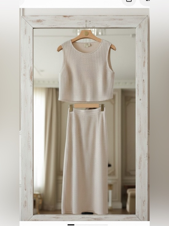 SSYS Dresses & Skirts - Waffle Knit Cream Two-Piece Skirt Set